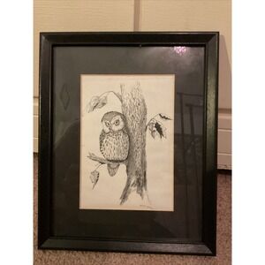 Signed Owl Print Martha‎ McCracken framed